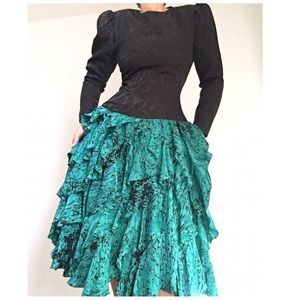 Amazing Pure Silk Bohemian Evening Dress Gown